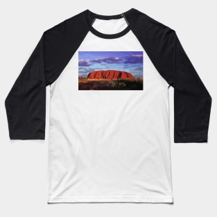 Uluru Sunset Digital Painting Baseball T-Shirt